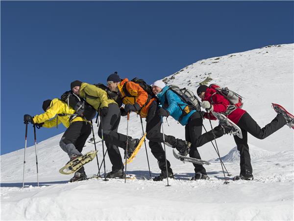 Snowshoeing vaction in the Dolomites