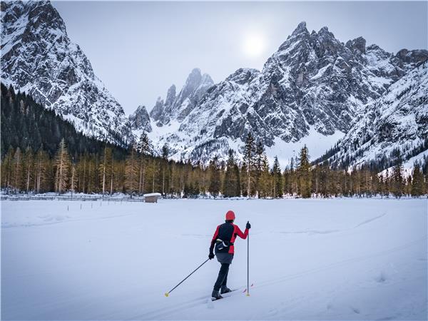 Cross country skiing vacation in the Dolomites, Italy