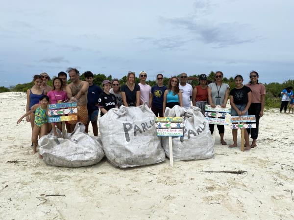 Family volunteering with turtles in the Maldives