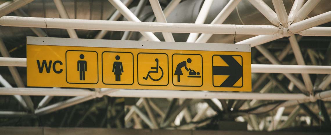 Sign to disabled toilet